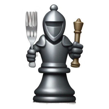 chess Knight piece with fork in hand sticker