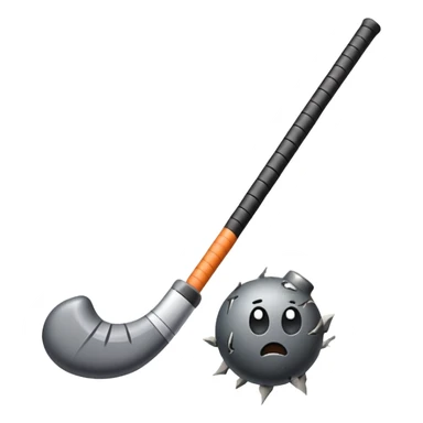 Field hockey stick with some blew up bom in the back sticker