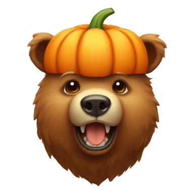a cute bear with a little pumpkin on his head sticker