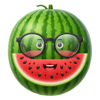 watermelon with glasses sticker