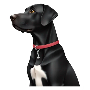 Black Labrador with one ear up and one ear down sticker