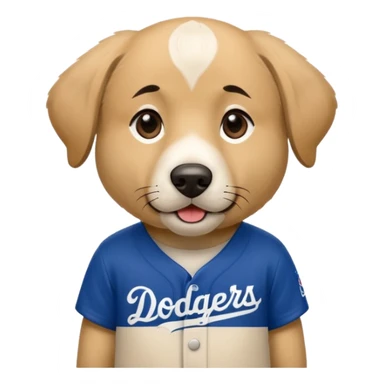 Anatolian Shepherd wearing a Dodgers jersey  sticker