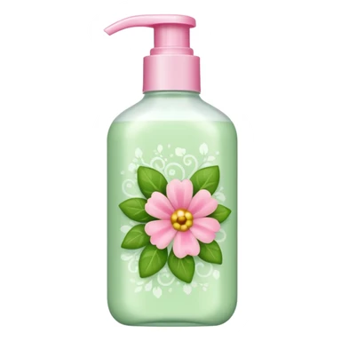 light green and pink floral shampoo sticker