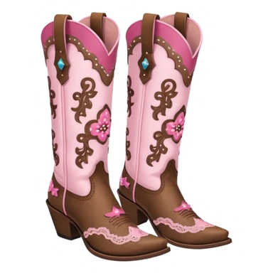 cowgirl boots cute a tiny bit of pink on it no teal lacy detailing sticker