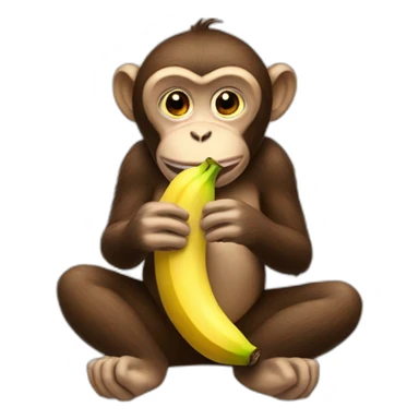 monkey eating a banana sticker