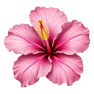 Hibiscus flower pink and yellow pastel sticker