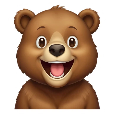 Realizamr un emoji de un oso riéndose  a carcajadas como este emoji 🤣 sticker