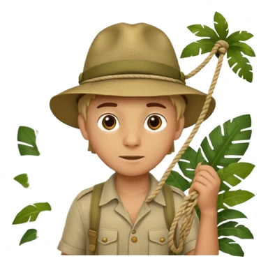 Boy carrying rope,Jungle Explorers. sticker