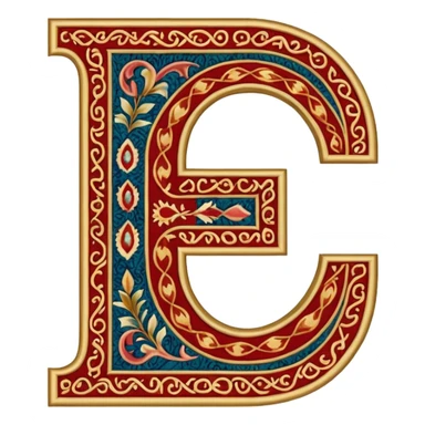  letter c made out of persian carpet texture sticker