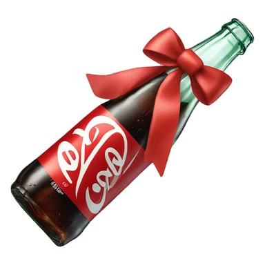 Coca-Cola glass bottle with bow sticker