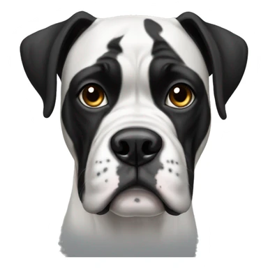 Black and white boxer dog sticker