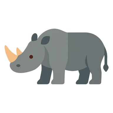 Flat design style rhinoceros sticker