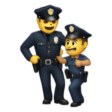 cop arresting a man sticker