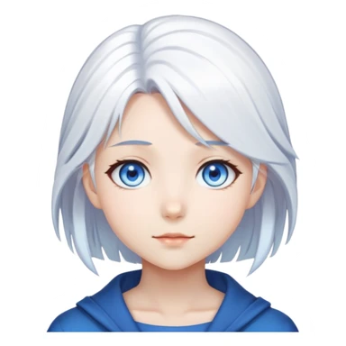 Anime girl with white hair and blue eyes  sticker