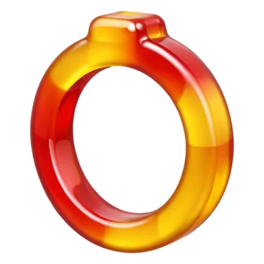 emoji de gomitas en forma de aro color rojo y amarillo sticker