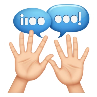 two hands forming a gesture in a speech bubble sticker