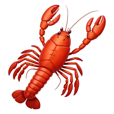 Lobster very happy jumping on pogo stick sticker