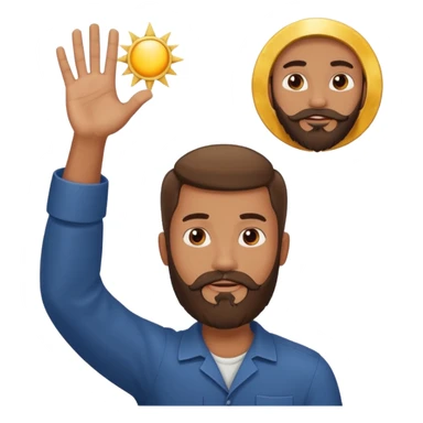 joshua bible chracter bearded man raising his hand stopping the sun & moon to continue the war sticker