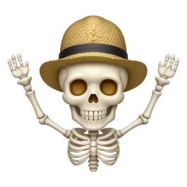 A skeleton with a propeller hat sticker