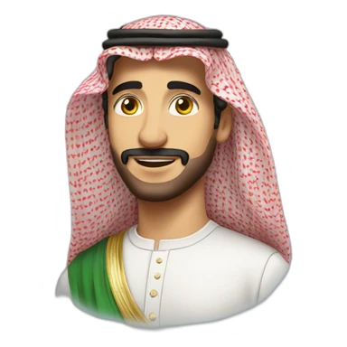 a TOK emoji of a handsome man from saudi arabia, with a sky background sticker