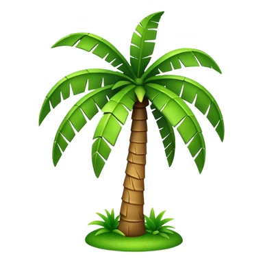 generate realistic detailed palm tree in 3d style sticker