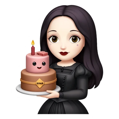 goth monalisa holding a SPAM MEAT  birthday cake  sticker