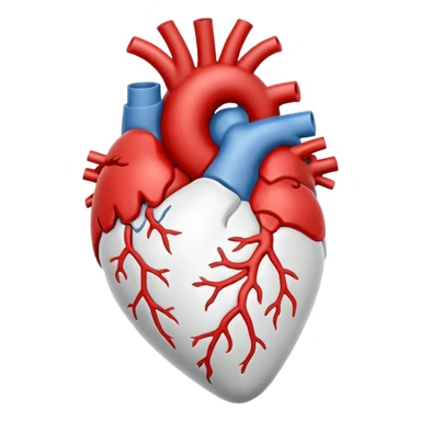 Full white anatomical heart sticker