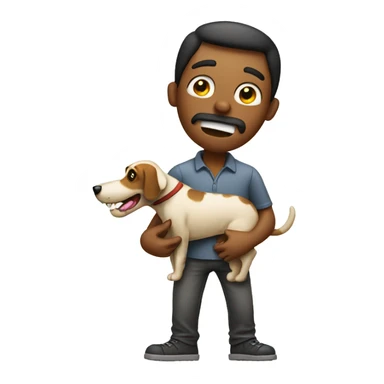 Man with dog bone in mouth  sticker