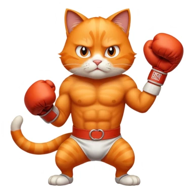 Gato naranja boxeando sticker