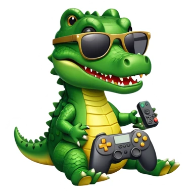 Crocodile with sunglasses and a controller  sticker