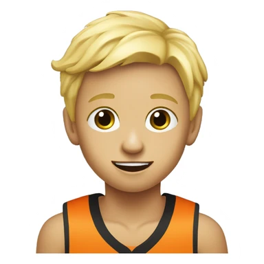 young blonde boy doing sports photography at a basketball game sticker