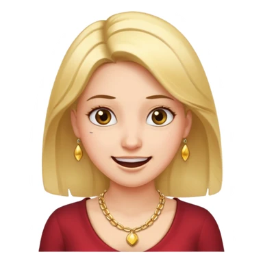 Female with Gold Necklace, fair skin, different expressions sticker