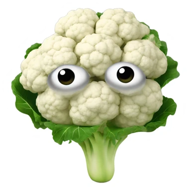 cauliflower looks into the mirror with big eyes sticker