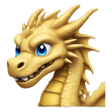 Sandy Golden dragon with blue eyes cool sticker