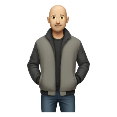 bald man in jacket sticker