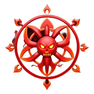 Chaotic infernal sigil pulsating with red energy, ritual magic aesthetic sticker