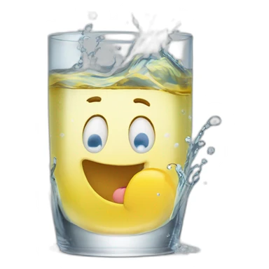 Sparkling splashing clear water in a clear glass  sticker