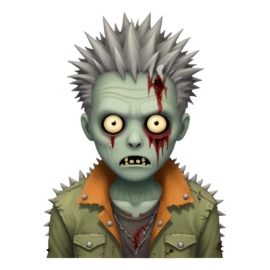 spiky haired zombie sticker