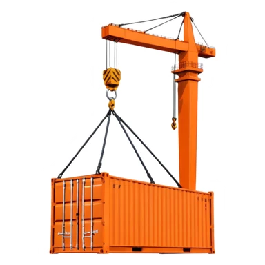 crane lifting a container  sticker