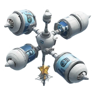  space station with 3 space anchors sticker