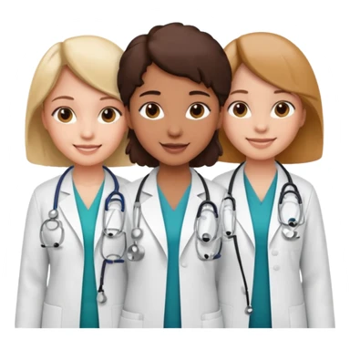 3 girls as doctors sticker