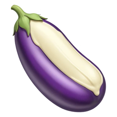 White chocolate dipped eggplant sticker