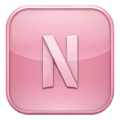 Netflix aesthetic "N" logo in pastel pink sticker