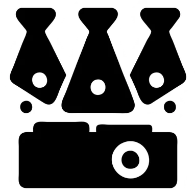 A DJ setup with a light show sticker