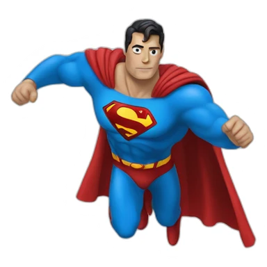 robot flying disguised as superman sticker