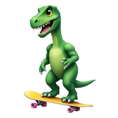 a dinosaur on a skateboard sticker