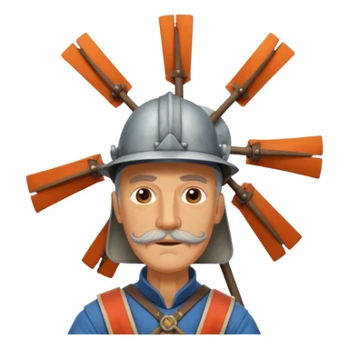 Don Quixote tilting at windmill sticker