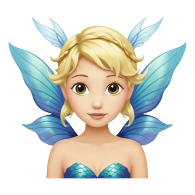 Blonde Mermaid with fairy wings and pixie hair sticker