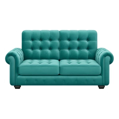 Long square teal sofa sticker