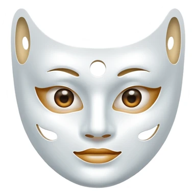 a sheet of white mask pack for face skincare beauty, except on the face, transpalent holes on eyes and mouth side sticker